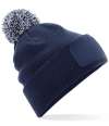 B443 Snowstar Printers Beanie French Navy / Light Grey colour image